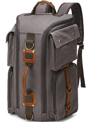 Outdoor Canvas Backpack Travel Hiking Ruckpack