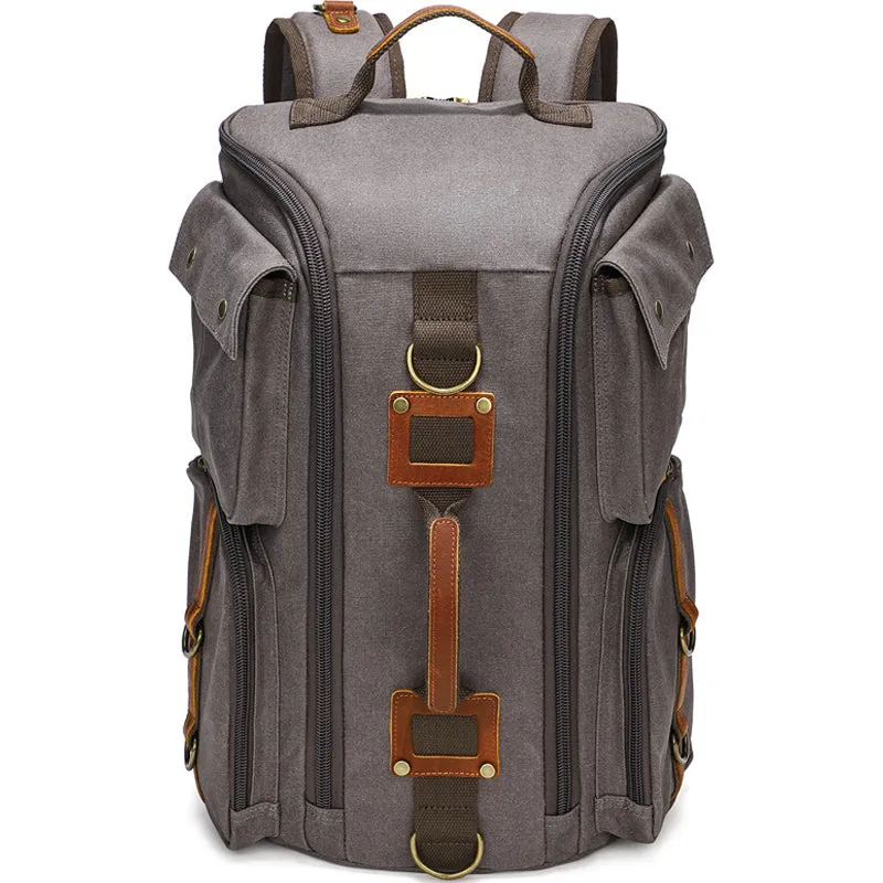 Outdoor Canvas Backpack Travel Hiking Ruckpack