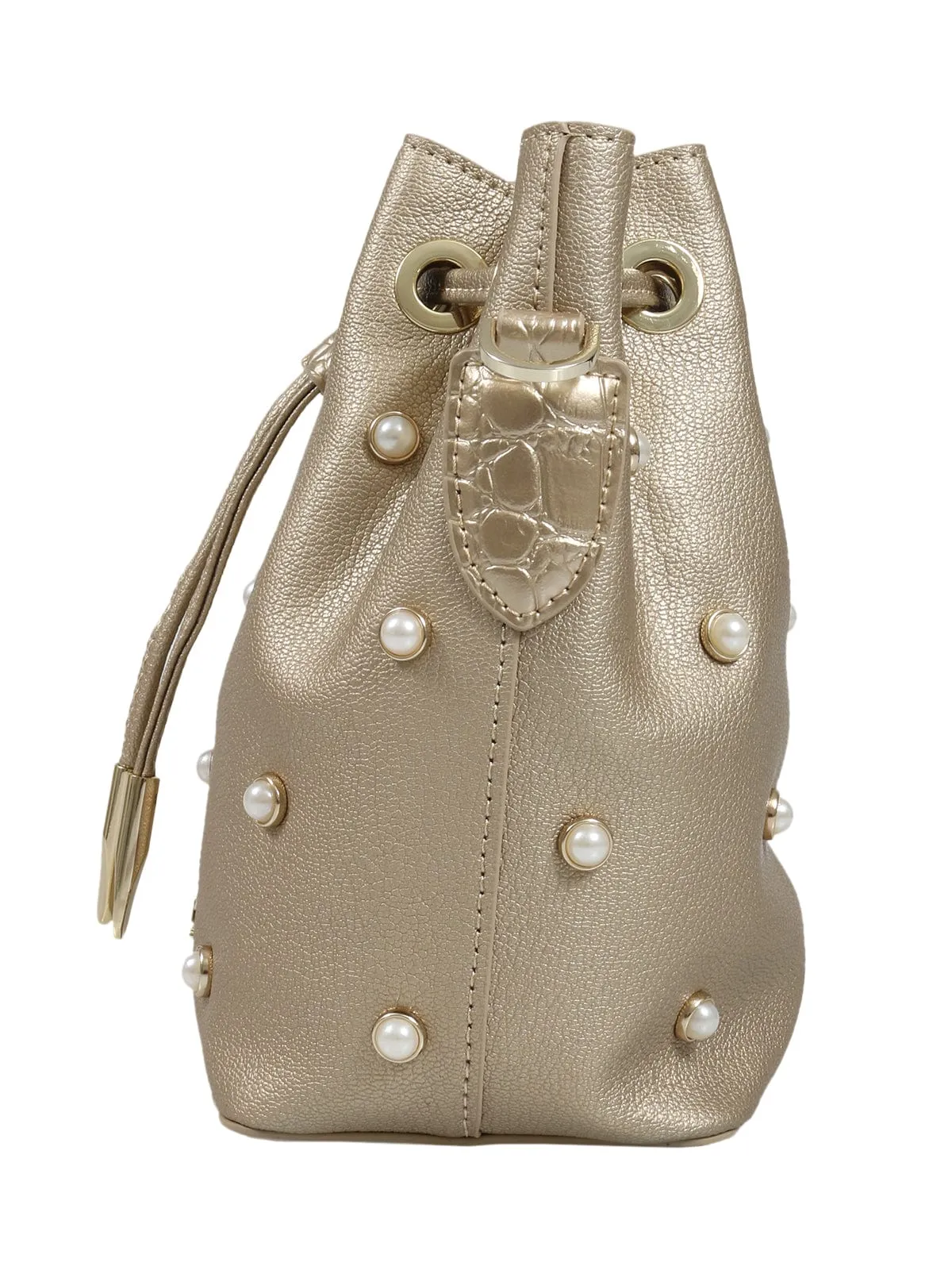 Roberto Cavalli HXLPBO 100 Gold Bucket Bag