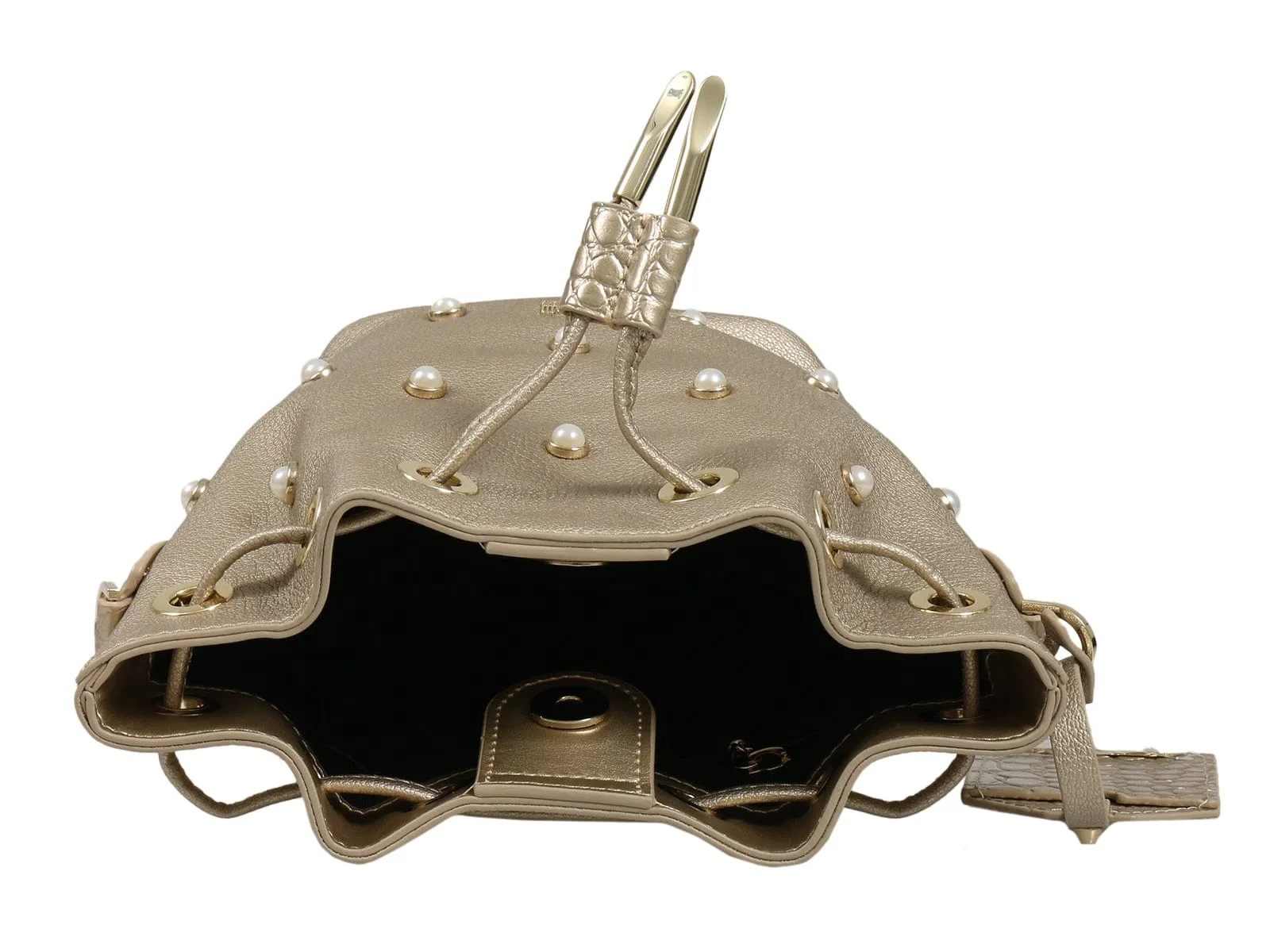 Roberto Cavalli HXLPBO 100 Gold Bucket Bag