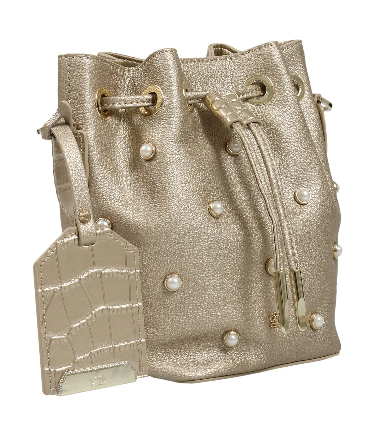 Roberto Cavalli HXLPBO 100 Gold Bucket Bag