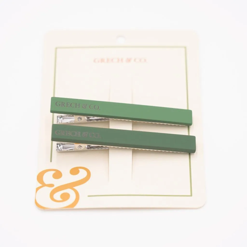 Set of 2 - 2 Toned Hair Clips - Orchard