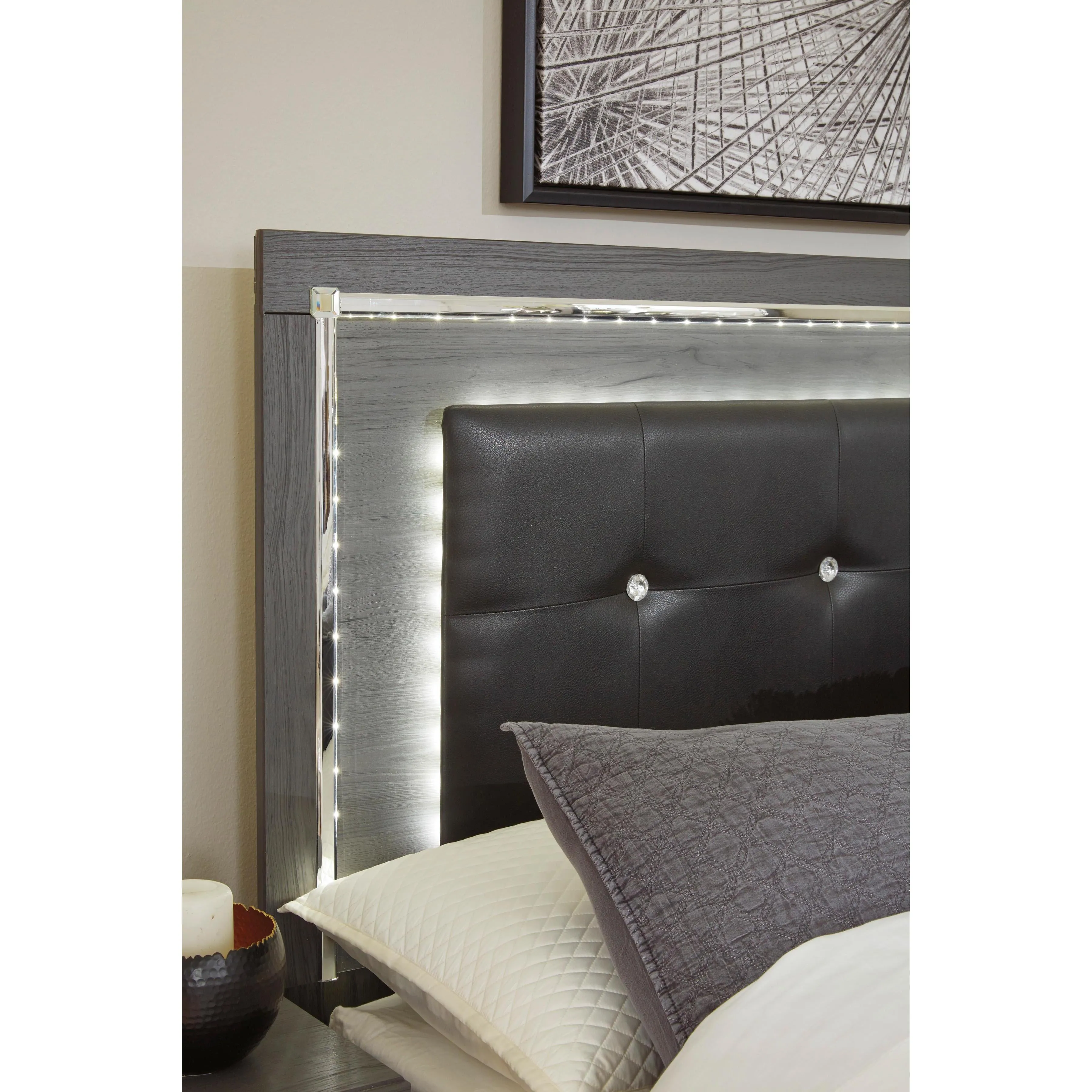 Signature Design by Ashley Lodanna King Upholstered Panel Bed with Storage B214-56S/B214-58/B214-95/B100-14