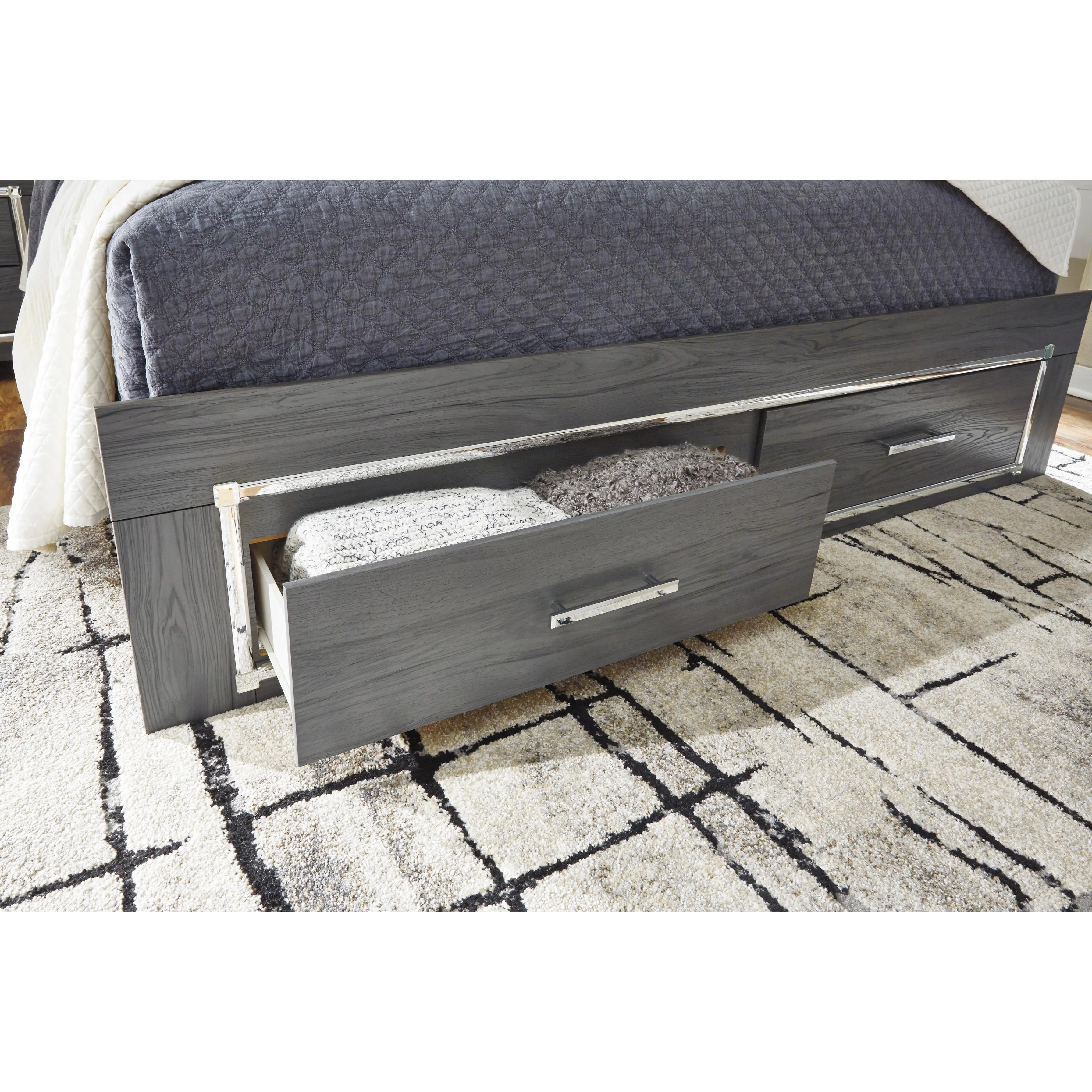 Signature Design by Ashley Lodanna King Upholstered Panel Bed with Storage B214-56S/B214-58/B214-95/B100-14