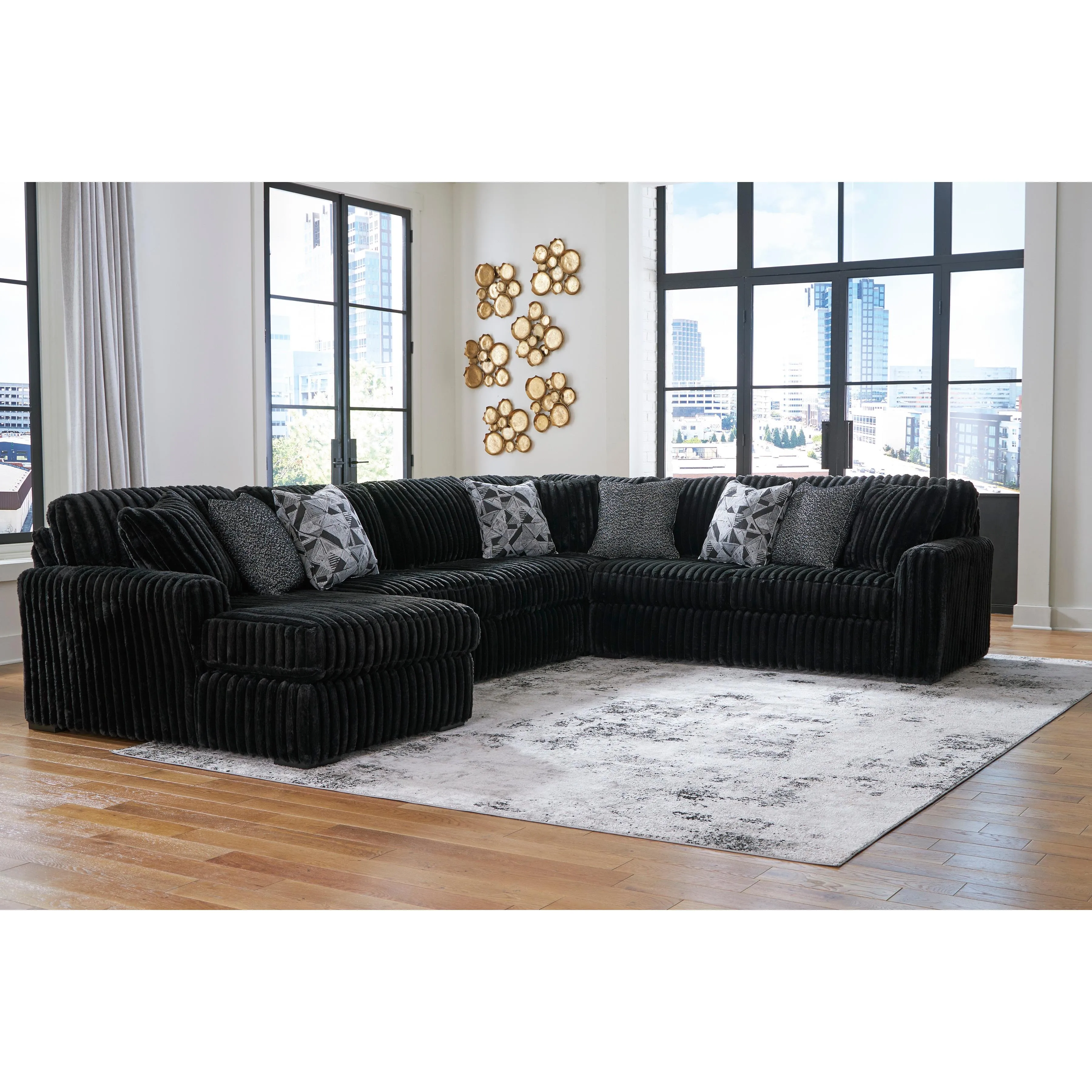 Signature Design by Ashley Midnight-Madness Fabric 4 pc Sectional 9810316/9810334/9810377/9810367