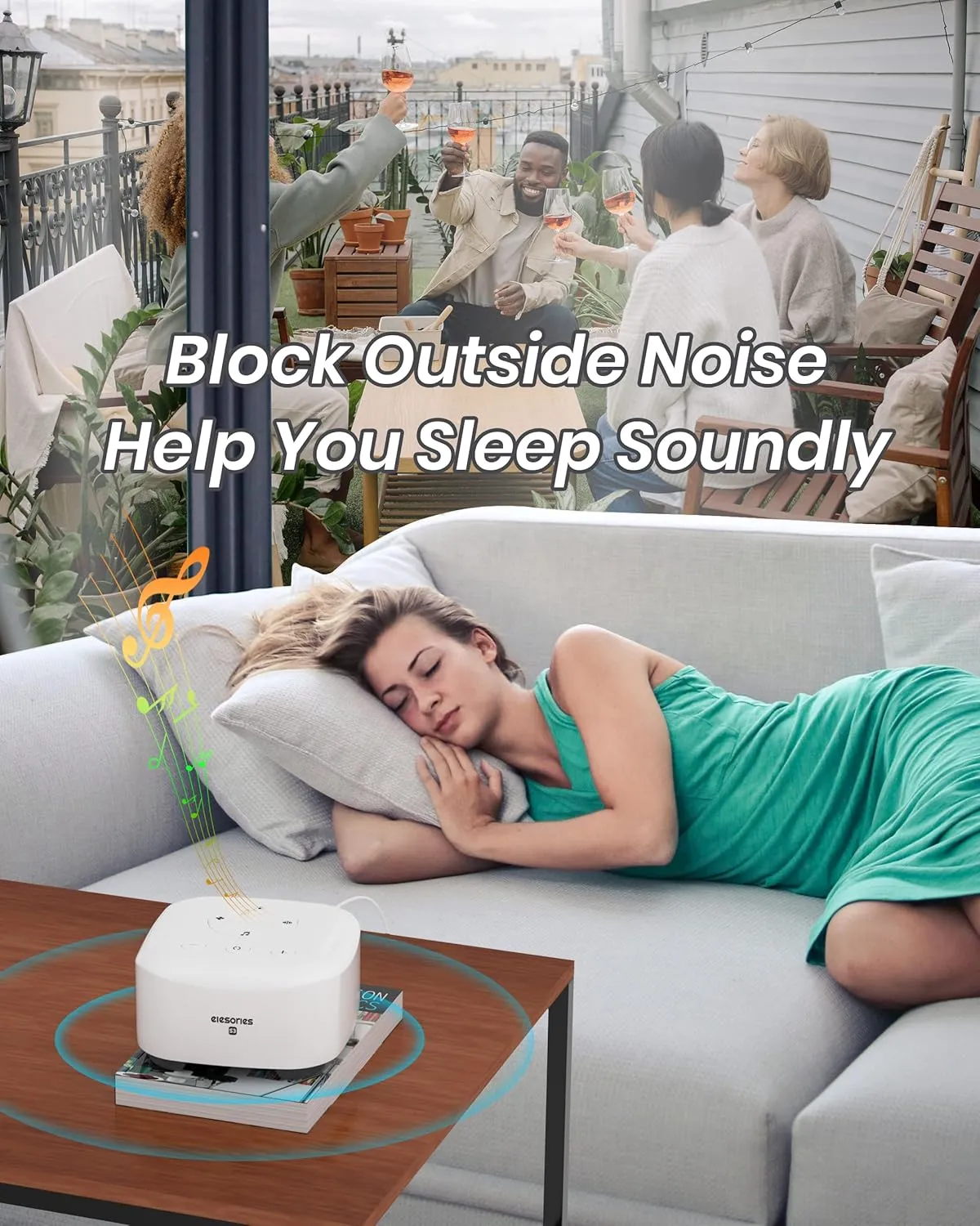 Sound Machine White Noise Rain Ocean Soothing Sounds Therapy Relax Sleep Music