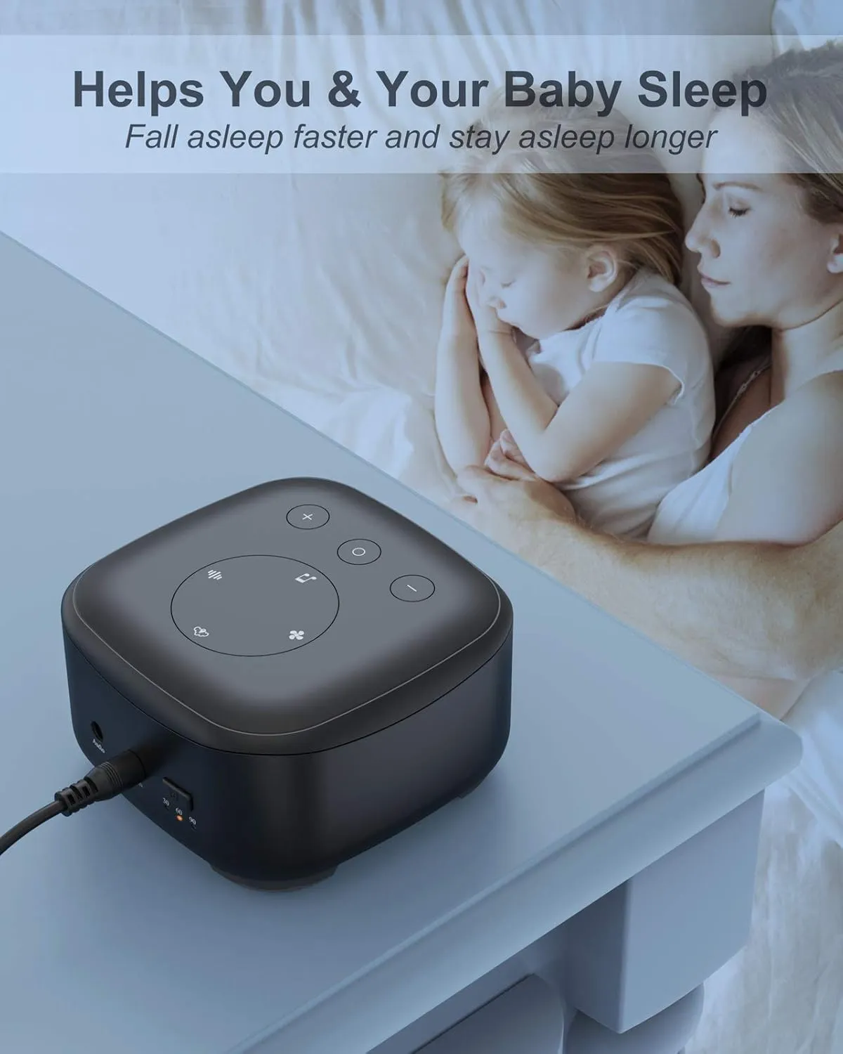 Sound Machine White Noise Rain Ocean Soothing Sounds Therapy Relax Sleep Music