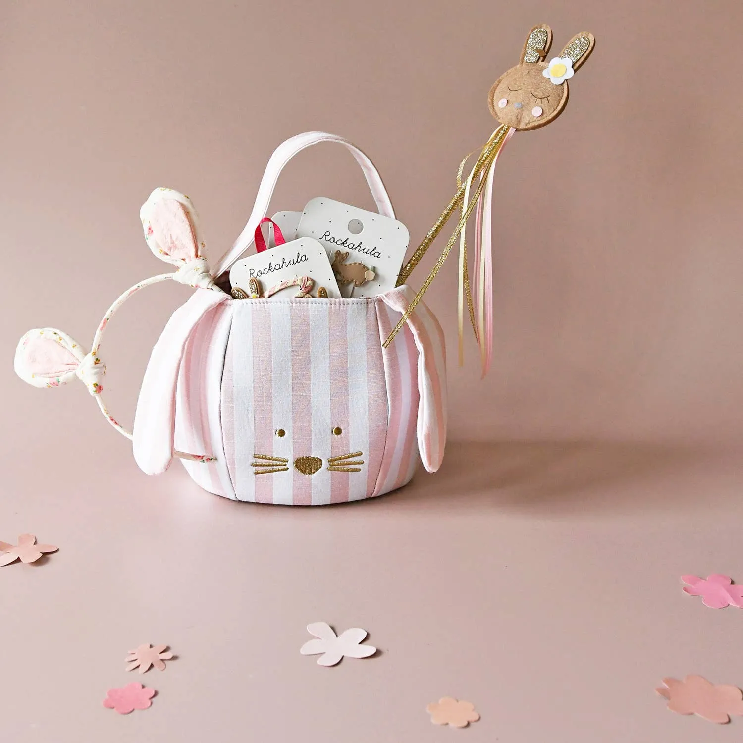 Striped Bunny Bucket Bag