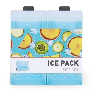 TOURIT 2 Pack Reusable Ice Packs for Coolers, Long Lasting Freezer Packs Ice Blocks for Lunch Bag/Box, Cooler Backpack for Camping, Beach, Picnics, Fishing, Blue