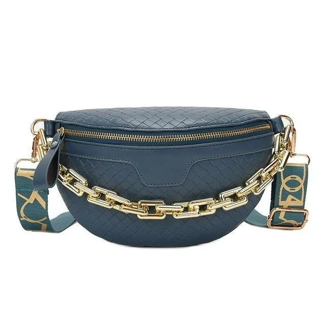 Women's Fanny Pack Waist Bag Thick Chain Shoulder Crossbody Chest Belt Bag