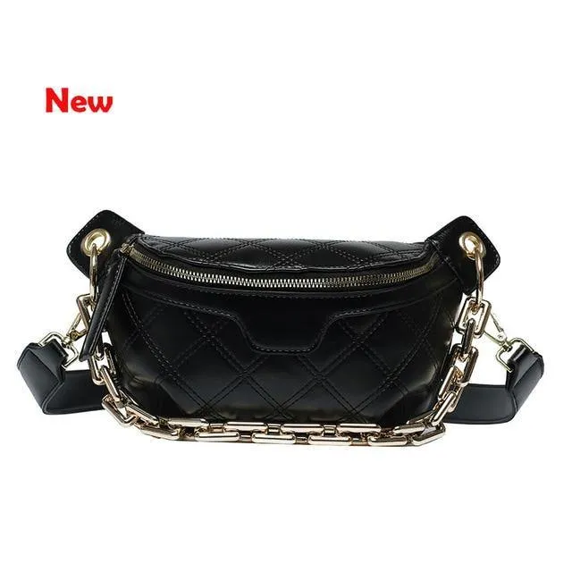 Women's Fanny Pack Waist Bag Thick Chain Shoulder Crossbody Chest Belt Bag