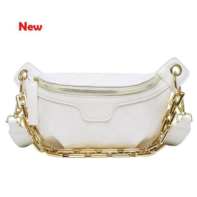 Women's Fanny Pack Waist Bag Thick Chain Shoulder Crossbody Chest Belt Bag